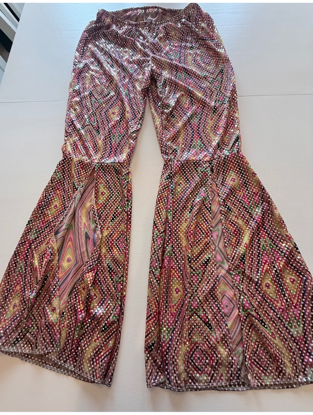 DiscoLicious Women's Large Retro Sequin Flared Pants